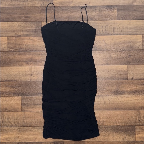 Betsey Johnson New York Size Large Dress Floral Detail Vintage Ruched Overlay - Picture 2 of 14